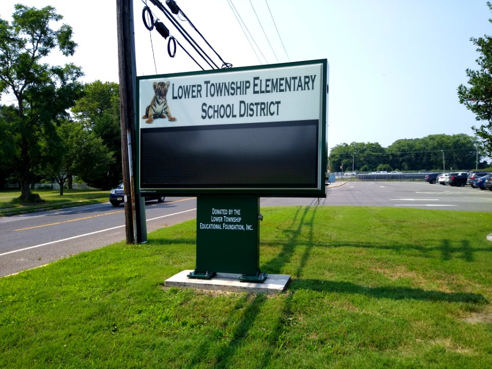 Lower TWP school sign, Cold Spring, NJ