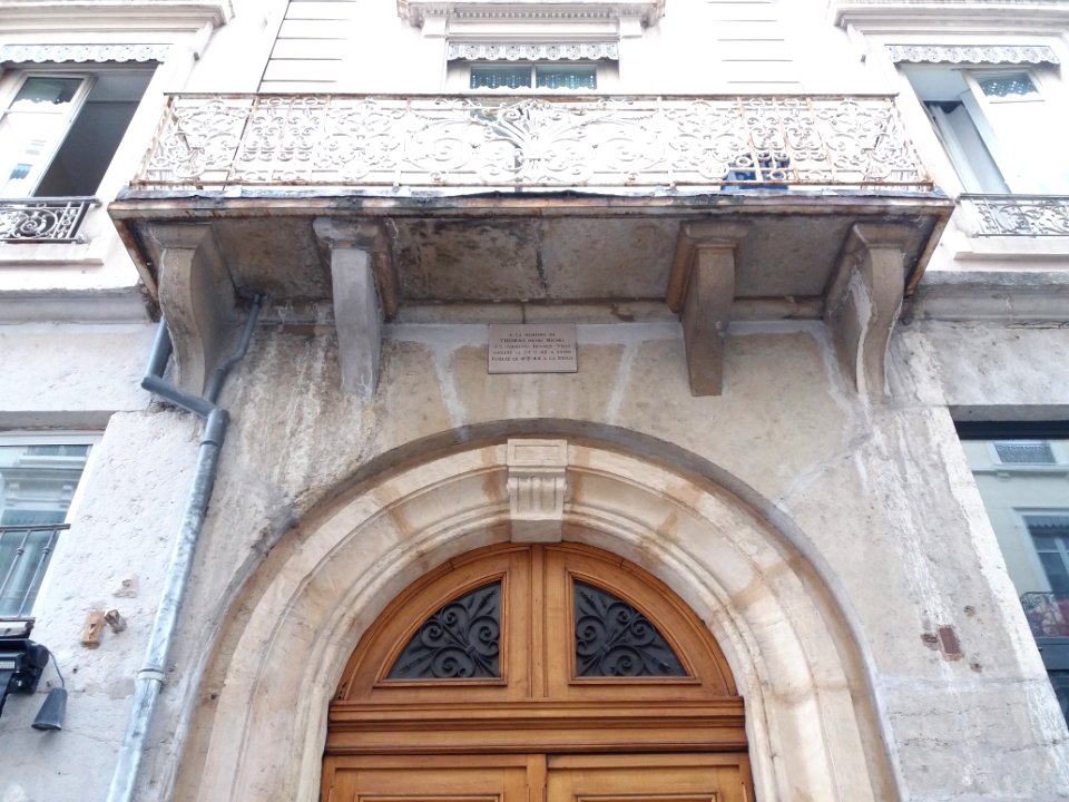 Lyon 2e - Rue du Général Plessier - Porte au numéro 13 - Haut