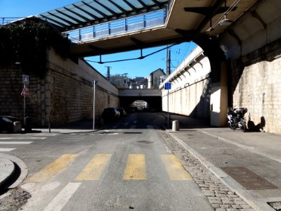 Lyon 2e - Rue Dugas Montbel, au niveau de la rue Gilibert, vers la Saône