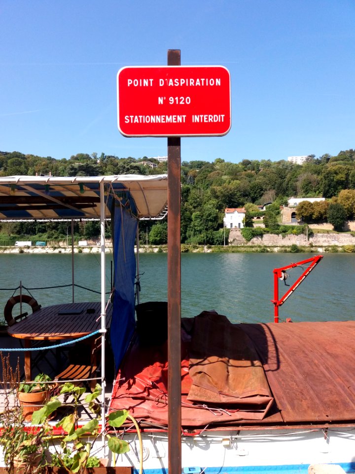 Lyon 2e - Quai Rambaud - Panneau Point d'aspiration 9120