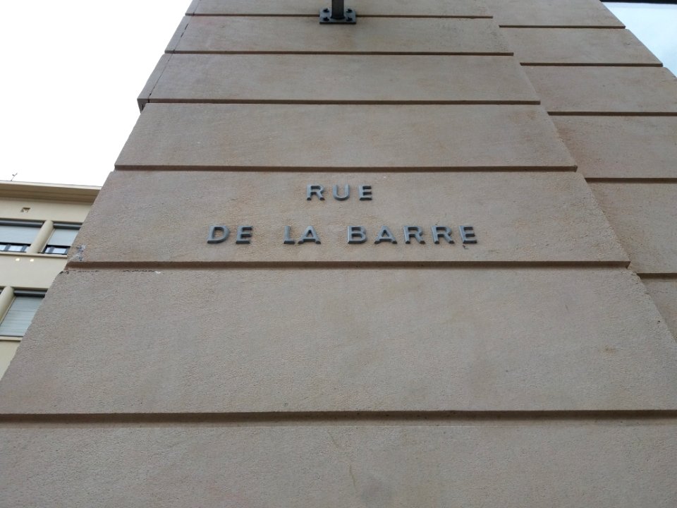 Lyon 2e - Rue de la Barre, plaque