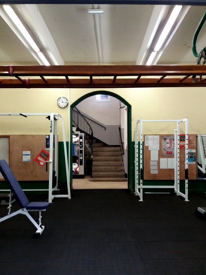 Lyon 2e - Rue des Marronniers, école Peyrefitte, salle de sport et escalier
