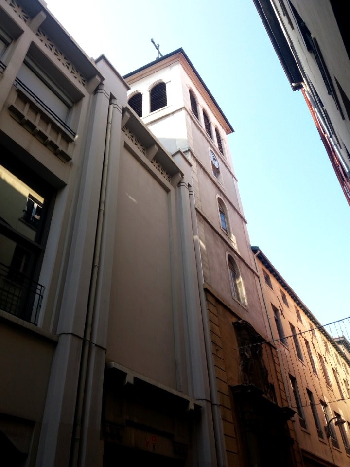 Lyon 2e - Rue François Dauphin - Église Saint François de Sales - Clocher nord côté est