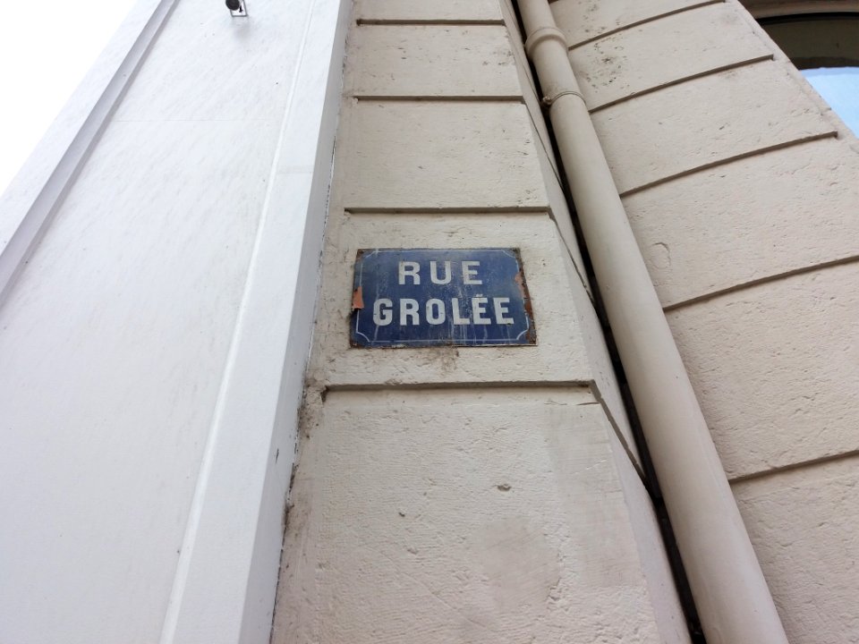 Lyon 2e - Rue Groléee - Plaque carrée