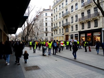 Lyon 2e - Rue de la République, rassemblement des Gilets jaunes