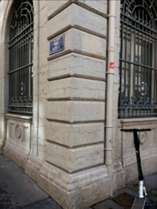 Lyon 2e - Rue de la Gerbe, plaque manquant à l'angle de la rue Gentil