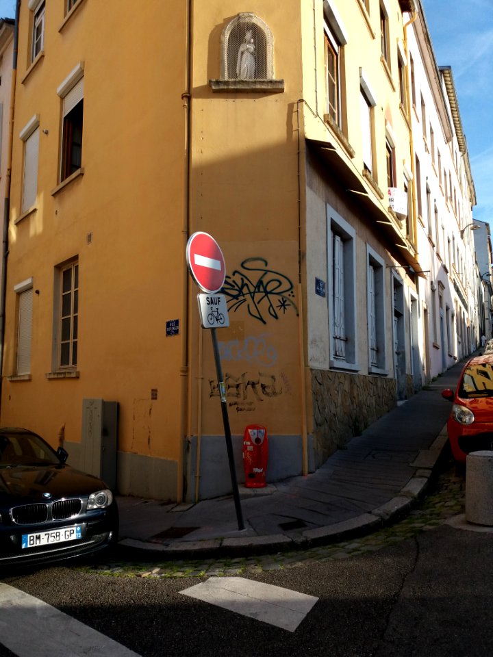 Lyon 4e - Rue Jean Jullien, vierge à l'angle de la rue Ruplinger