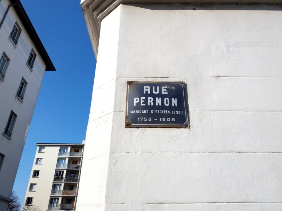 Lyon 4e - Rue Pernon - Plaque