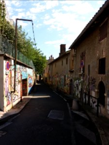 Lyon 4e - Rue Joséphin Soulary, vers l'est, depuis la rue Louis Thévenet