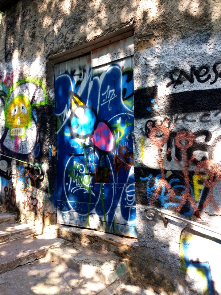 Lyon 4e - Rue Joséphin Soulary, porte dans l'escalier