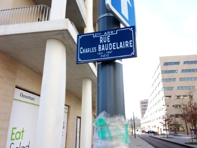 Lyon 2e - Rue Charles Baudelaire - Plaque
