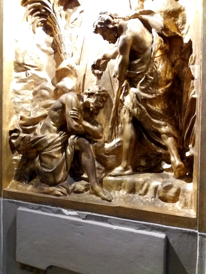 Lyon 4e - Rue Jacques-Louis Hénon - Église Saint-Denis, tableau doré, détail (1)