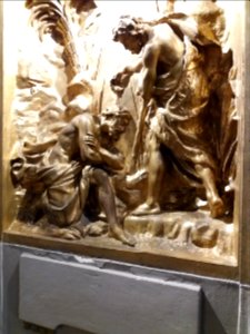 Lyon 4e - Rue Jacques-Louis Hénon - Église Saint-Denis, tableau doré, détail (1)