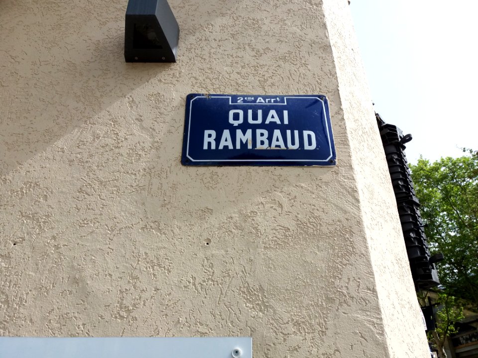 Lyon 2e - Quai Rambaud, plaque
