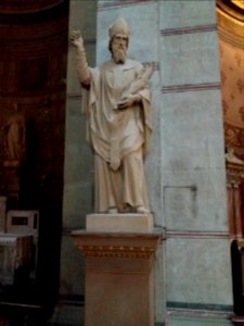 Lyon 4e - Rue Jacques-Louis Hénon - Église Saint-Denis, statue (2)