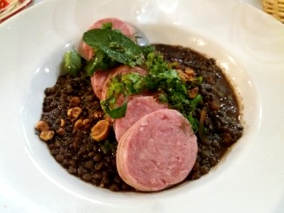 Lyon 2e - Restaurant Le Mercière, saucisse aux lentilles