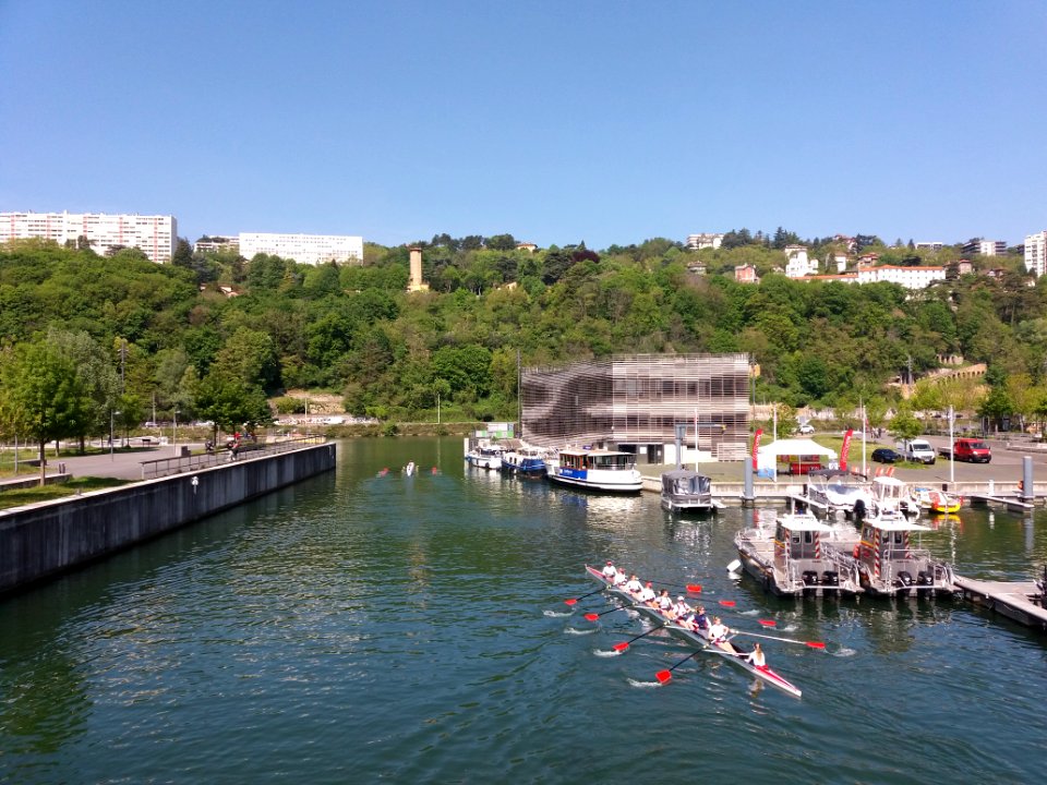 Lyon 2e - Place Nautique, avironneuses (2)