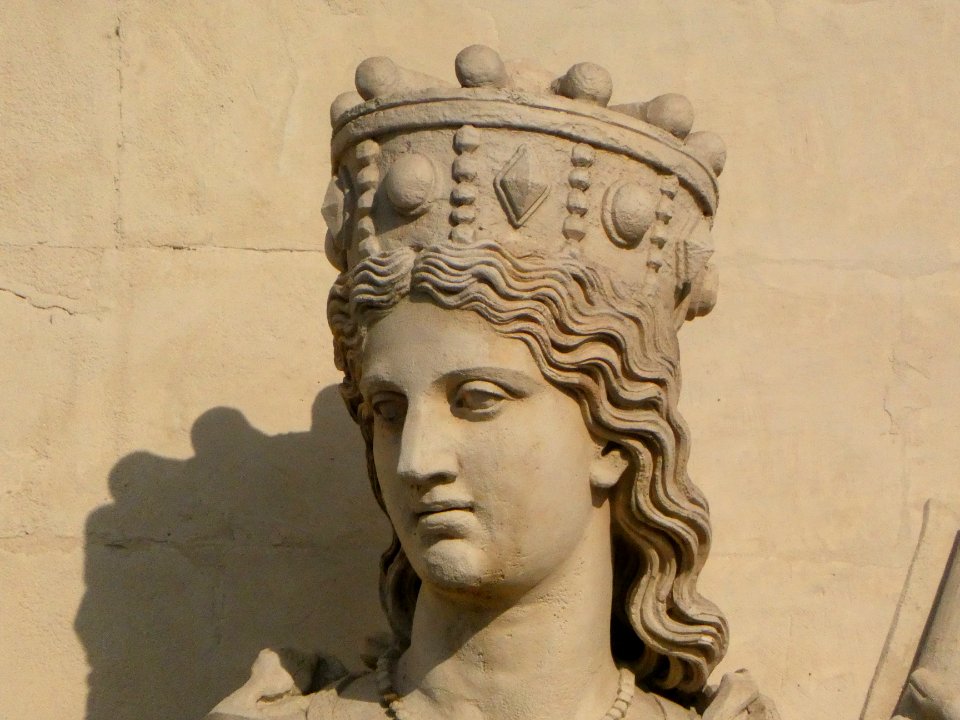 Lyon 2e - Quai Jules Courmont - Hôtel-Dieu - Statue d'Ultrogothe - Tête