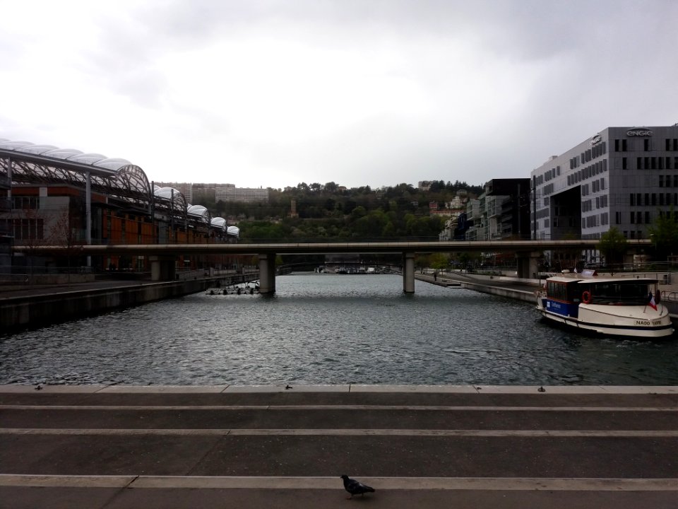 Lyon 2e - Place Nautique, depuis les escaliers cours Charlemagne