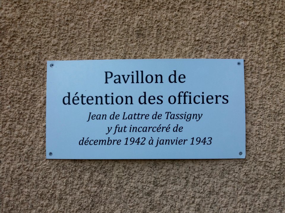 Lyon 3e - Prison Montluc - Pavillon de détention des officiers - Plaque