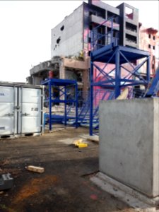 Lyon 3e - Place Charles Béraudier, démontage des anciens hôtels