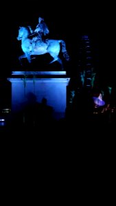 Lyon 2e - Place Bellecour, statue de Louis XIV lors de la fête des lumières 2019 (2)