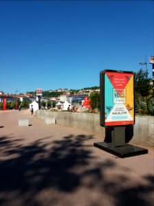 Lyon 2e - Place Bellecour, Convergence Vélo, affiche sur sucette
