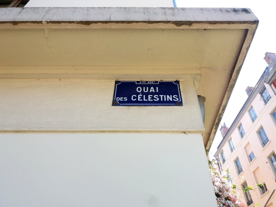 Lyon 2e - Quai des Célestins, plaque