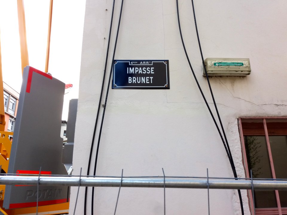 Lyon 4e - Impasse Brunet, plaque