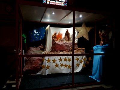 Lyon 4e - Église Saint-Denis-de-la-Croix-Rousse - Crèche 2019, vitrine