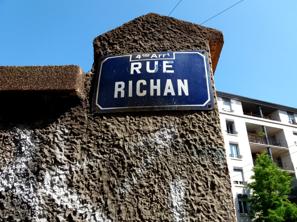 Lyon 4e - Rue Richan, plaque