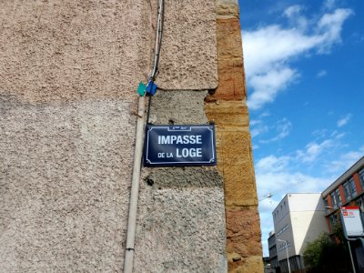 Lyon 4e - Impasse de la Loge, plaque