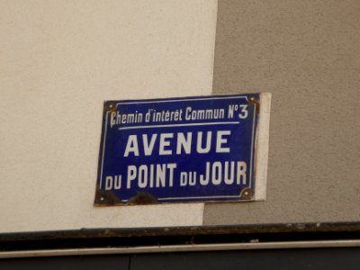 Lyon 5e - Avenue du Point du Jour - Plaque chemin d'intérêt Commun n° 3