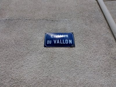 Lyon 4e - Chemin du Vallon, plaque
