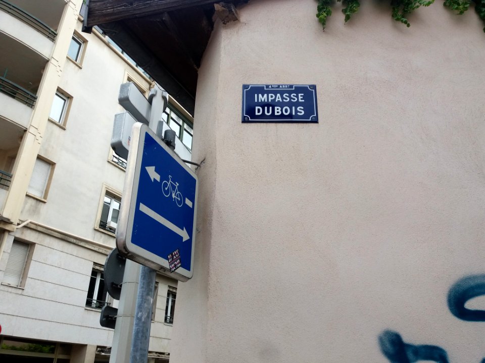 Lyon 4e - Impasse Dubois, plaque