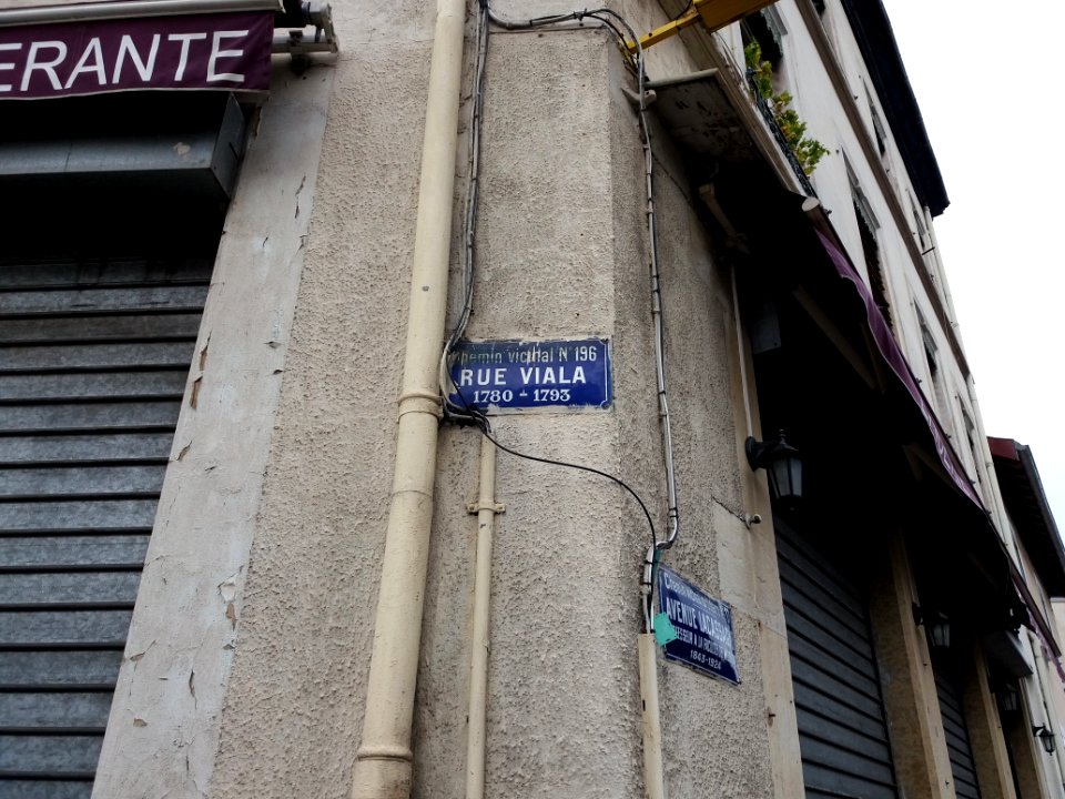 Lyon 3e - Rue Viala, plaque chemin vicinal N°196