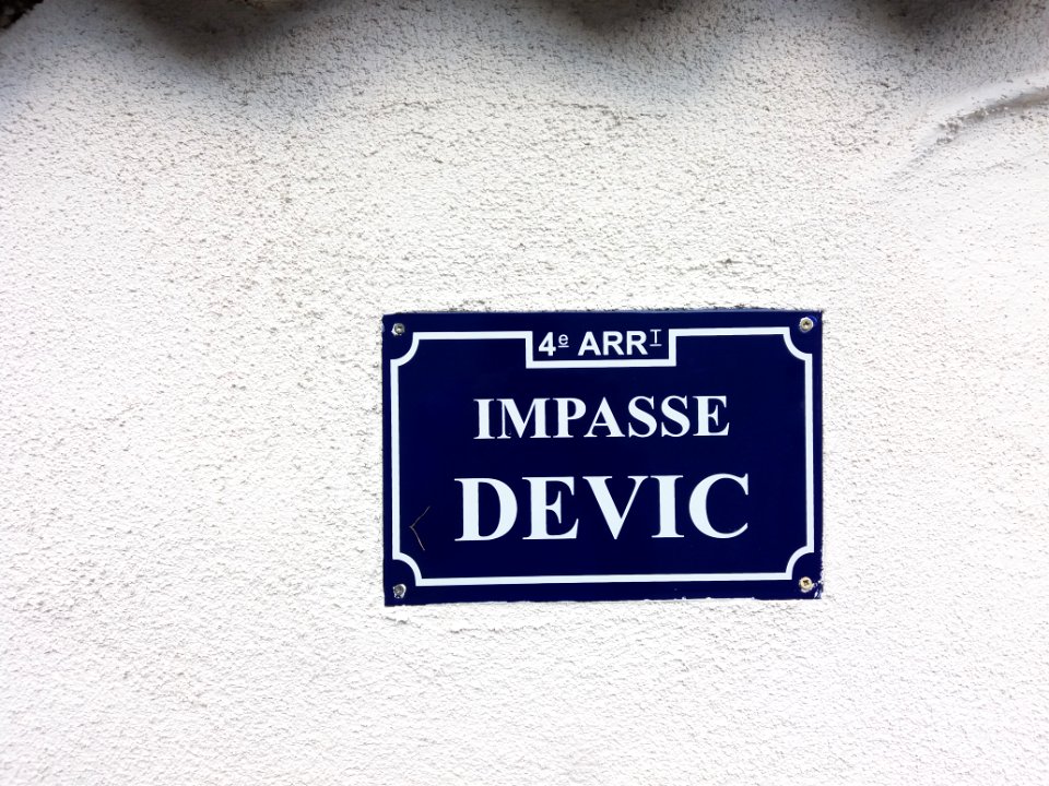 Lyon 4e - Impasse Devic, plaque