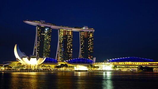 Artscience museum singapore river blue sky photo