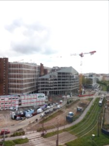 Lyon 3e - Rue Maurice Flandin, côté sud depuis le bâtiment des Archives du Rhône