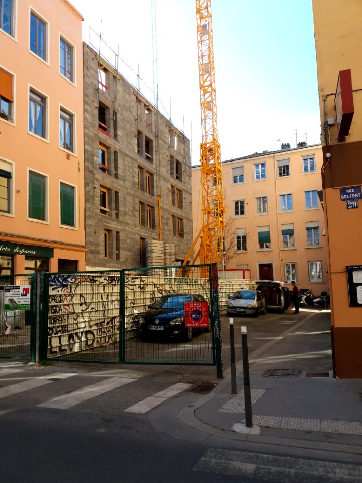 Lyon 4e - Impasse Gigodot, depuis la rue de Belfort (mars 2020)