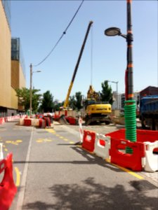 Lyon 3e - Rue Mouton-Duvernet, travaux devant les archives départementales