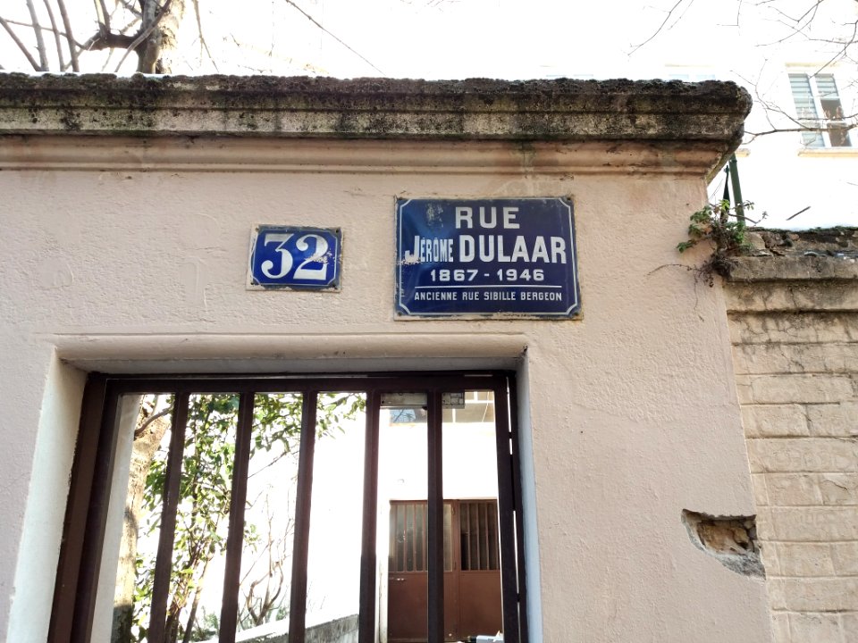 Lyon 4e - Rue Jérôme Dulaar - Plaque ancienne rue Sibille Bergeon