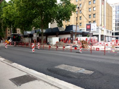 Lyon 3e - Rue Paul Bert, travaux à l'angle du boulevard Vivier Merle