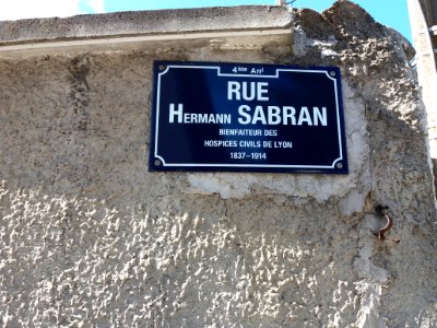 Lyon 4e - Rue Hermann Sabran, plaque