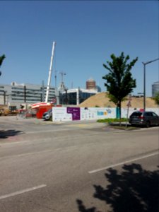 Lyon 3e - Rue Mouton-Duvernet, travaux de l'extension de la voie L
