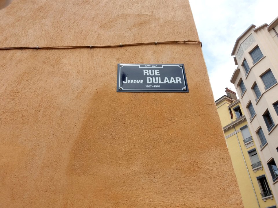 Lyon 4e - Rue Jérôme Dulaar - Plaque