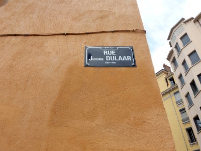 Lyon 4e - Rue Jérôme Dulaar - Plaque