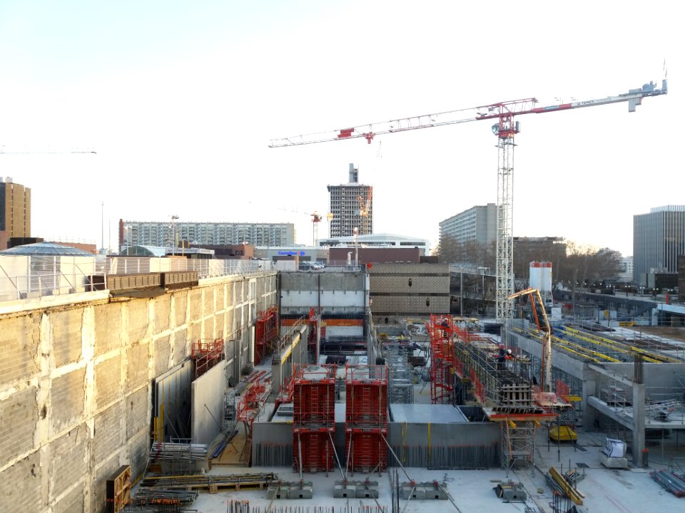 Lyon 3e - Travaux d'extension du centre commercial de La Part-Dieu, février 2019 - Vue d'ensemble