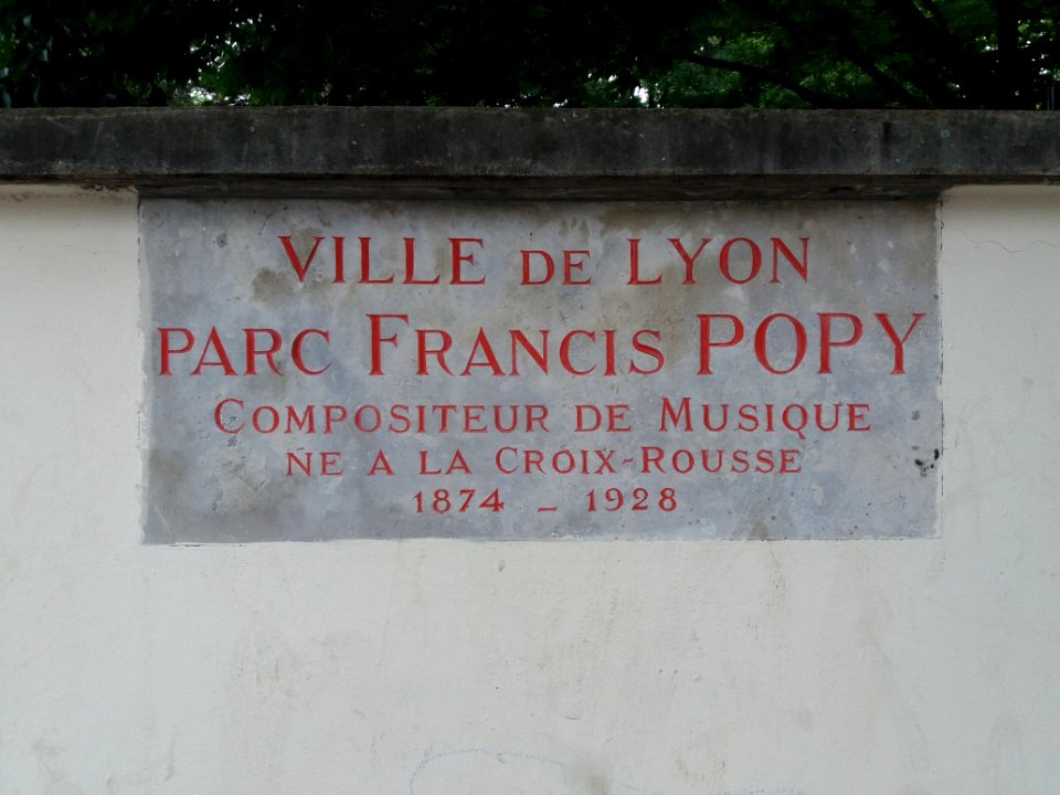 Lyon 4e - Rue Henry Gorjus - Parc Francis Popy, plaque