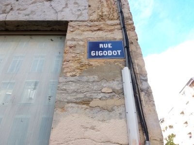 Lyon 4e - Rue Gigodot, plaque